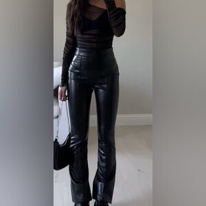 Princess Polly Black Faux Leather  Pants